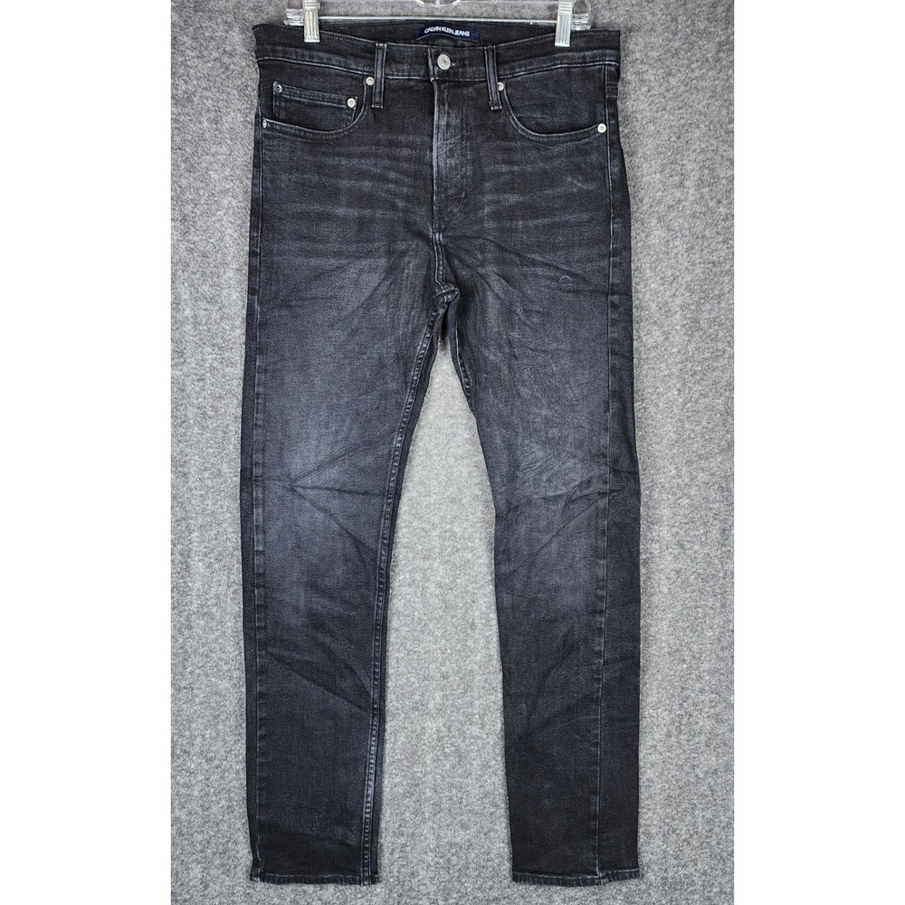 Calvin Klein Jeans Pants Womens 34x34 Slim Black Denim Stretch EUC
